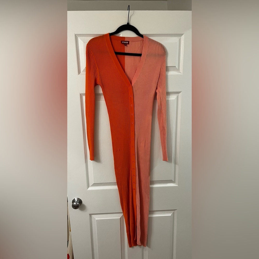 Staud Two-Tone Ribbed Dress - Picture 1 of 4